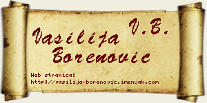 Vasilija Borenović vizit kartica